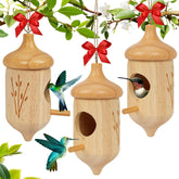 Fitraho casa para colibríes frontal mostrando diseño y acabado natural