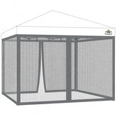 FLAGLY vista frontal de la mosquitera 10x10 protegiendo el toldo, mantiene insectos fuera