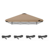 FLAGLY toldo frontal 8x8 khaki mostrando cobertura y sombra