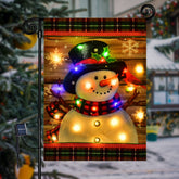 FLAGMESAGE bandera frontal con muñeco de nieve iluminado y atractivo festivo