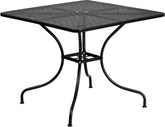Flash Furniture vista frontal de la mesa negra que aporta estilo y durabilidad