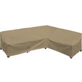 Flexiyard funda frontal 115x83 protegiendo sofá seccional y evitando lluvia