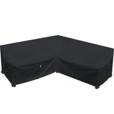 Flexiyard funda frontal cubriendo sofá seccional, protección contra lluvia