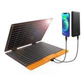 FlexSolar panel frontal empacado mostrando portabilidad y protección