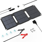 FlexSolar panel frontal plegado fácil transporte y almacenamiento