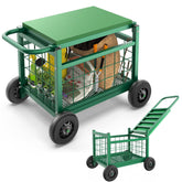 FLINTER vista frontal del carrito con cesto y asiento, transporte fácil