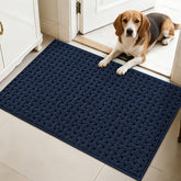 FLOORHUG felpudo frontal azul mostrando estilo y protección contra suciedad