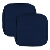 FLYMEI vista frontal del pack de 2 fundas azul marino protege cojines