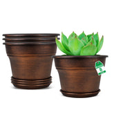 Fodetyff maceta frontal cobre mostrando diseño clásico y estética decorativa