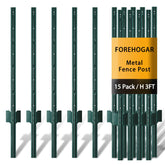 FOREHOGAR paquete frontal de 15 postes en T mostrando presentación y color verde