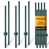 FOREHOGAR poste metálico frontal mostrando forma y color verde, ideal para cercas