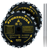 FORESTER disco frontal mostrando embalaje y dos unidades, solución potente