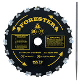 FORESTER hoja frontal de 9 pulgadas mostrando diseño y propósito de corte rápido