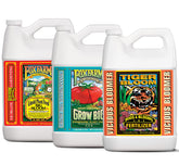 FoxFarm pack frontal Hydro Trio mostrando las tres botellas para nutrición hidropónica