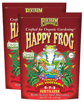 FoxFarm paquete frontal Happy Frog Tomato & Vegetable mostrando beneficios nutricionales
