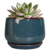 G EPGardening maceta frontal azul muestra diseño atractivo y durabilidad