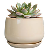 G EPGardening maceta frontal beige mostrando acabado y forma elegante