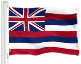 G128 bandera Hawaii vista frontal con colores vivos y acabado profesional