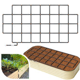 Garden In Minutes frontales del empaque mostrando Garden Grid 4x8, instalación rápida