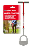 Garden Weasel vista frontal del envasado mostrando la herramienta y beneficio durabilidad
