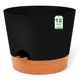 GARDIFE maceta frontal negra elegante y minimalista, realza cualquier espacio
