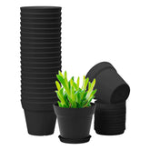 GARDIFE pack de 20 macetas negras frontal, aspecto moderno y compacto