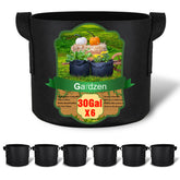 gardzen paquete frontal de 6 macetas mostrando capacidad y diseño práctico