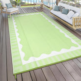 Garvee alfombra exterior frontal mostrando diseño y color verde resistente