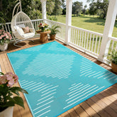 Garvee vista frontal de la alfombra 5x8 resistente, ideal para patios
