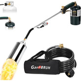 GasBRUH frontal del kit mostrando soplete y accesorios, mejora la eficiencia