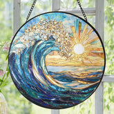 Generic suncatcher frente mostrando olas y amanecer, añade encanto costero
