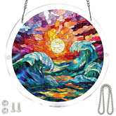 Generic suncatcher frontal mostrando diseño Waves y brillo, mejora visual del espacio