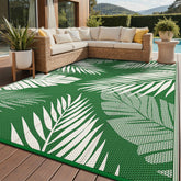 GENIMO alfombra frontal mostrando diseño hoja de palma y durabilidad