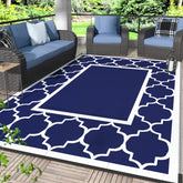 GENIMO alfombra exterior frente azul y blanco que embellece la terraza
