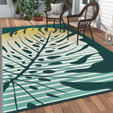 GENIMO alfombra frontal 6'x9' mostrando colores y diseño tropical