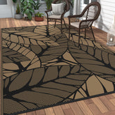 GENIMO alfombra exterior frontal mostrando diseño hojas de palma y estética