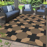 GENIMO alfombra exterior frontal mostrando patrón reversible y colores