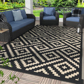 GENIMO alfombra frontal mostrando patrón y tamaño, resistente exterior