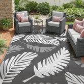 GENIMO alfombra exterior frontal efecto hojas palma y aspecto elegante