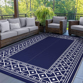 GENIMO alfombra exterior frontal mostrando patrón geométrico y colores