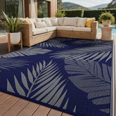 GENIMO alfombra frontal 9'x12' azul gris mostrando patrón y tamaño