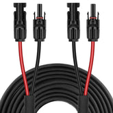 Geosiry empaque frontal del cable solar mostrando longitud y dos colores