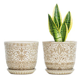 Gepege maceta frontal marrón mostrando diseño elegante y complemento decorativo