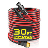Gibbab cable XT60 frontal mostrando longitud y conectores, conecta paneles fácilmente