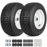 GICOOL rueda 16x6.50-8 frontal montada mostrando diseño y tamaño útil