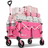 Gonex vista frontal del carro rosa mostrando capacidad y acceso fácil