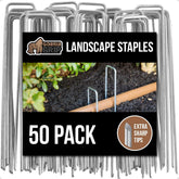 GORILLA GRIP paquete frontal mostrando 50 estacas resistente sujeción