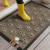GORILLA GRIP felpudo frente mostrando diseño Beige Paw y protección en entradas
