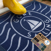 GORILLA GRIP felpudo frontal Navy Sailboat con diseño náutico y protección efectiva