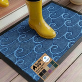 GORILLA GRIP vista frontal del felpudo Blue Ocean Waves, atractivo y funcional